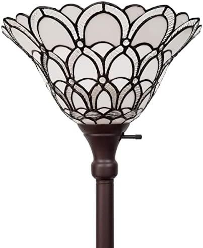 AMORA טיפאני מנורת רצפה TORCHIERE - מנורת רצפת טווס בסגנון מסורתי - מנורת ויטראז 'בגובה 69 אינץ