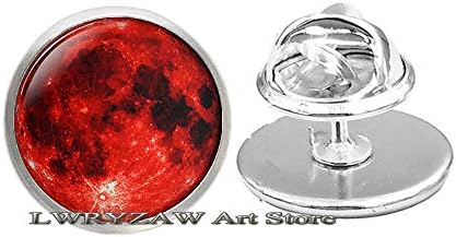 סיכת ירח דם קסם שטח ירח סיכה ירח אדום ירח ליקוי חמה סיכת תמונה, סיכה פשוטה, סיכה בעבודת יד, M290
