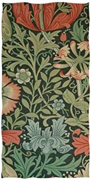 Alaza William Morris מדפיס מגבת יד יוגה כושר כושר כותנה מגבות ספא ​​מגבות סופגות רב תכליתי למטבח אמבטיה מלון