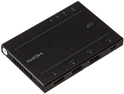 Monoprice Blackbird 4k Pro 1x2 Ultra Slim Hdmi מפצל - 2 תפוקות HDMI בו זמנית, HDR, 18GBPS, 4K 60Hz, YCBCR