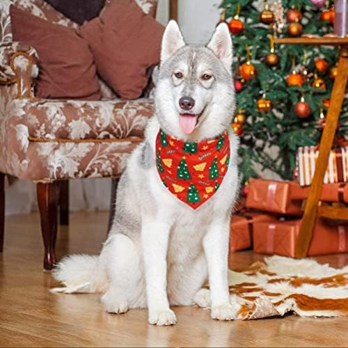 בנדנות כלב חג המולד של Pupteck - Soft 4PCS משולש חיות מחמד צעיף צעיף, אביזרי חיות מחמד מטפחת לחתול כלבים עם דפוס חג המולד
