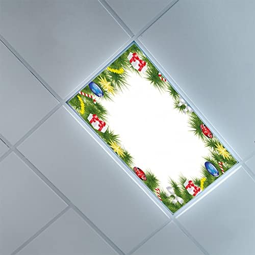 כיסויי אור פלורסנט ללוחות מפזר אור תקרה-דפוס חג המולד-כיסויי אור פלורסנט למשרד בכיתה-2 רגל על 4 רגל תקרת טיפה