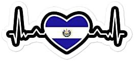 דגל אל סלבדור מדבקת פעימות לב דופק לב דופק א.ק.ג.