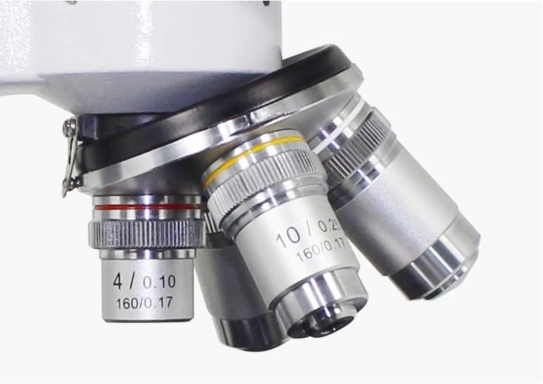 אביזרי מיקרוסקופ 4 10 40 100 מיקרוסקופ עדשה אובייקטיבית, מיקרוסקופ ביולוגי אביזרי חלקי מעבדה מתכלה