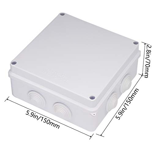 תיבת צומת, קופסת פרויקט Zulkit עם חורים שמורים IP55 אטום אבק אטום קופסה חשמלית ABS ABS מארז פרויקט פלסטיק לבן D3.1 X H2