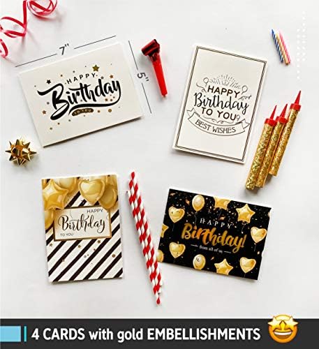 מבחר כרטיסי יום הולדת שמח-כרטיסי יום הולדת בכמויות גדולות-סט קופסאות מגוון 5 על 7 מארז 40 עיצובים ייחודיים עם מעטפות-כרטיס