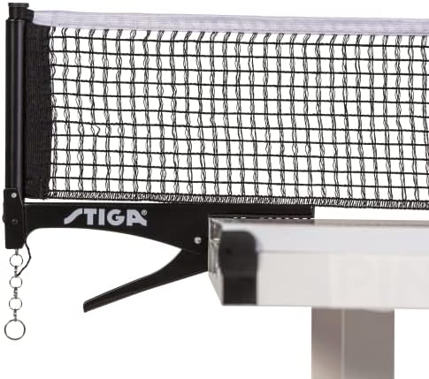Stiga Premium Clipper 72 אינץ 'שולחן טניס טניס רשת ופוסט עם קליפ קל ומופעל באביב, שחור לבן