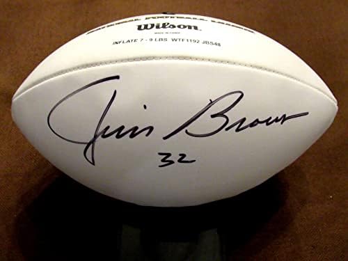 ג'ים בראון 32 קליבלנד בראונס HOF חתום אוטומטי ווילסון NFL כדורגל JSA Beauty - כדורגל חתימה