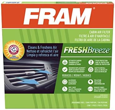Fram Fresh Breeze Cand Filter מסנן אוויר עם סודה לשתייה של זרוע ופטיש, CF10735 עבור רכבי ג'נסיס ויונדאי נבחרים, לבן
