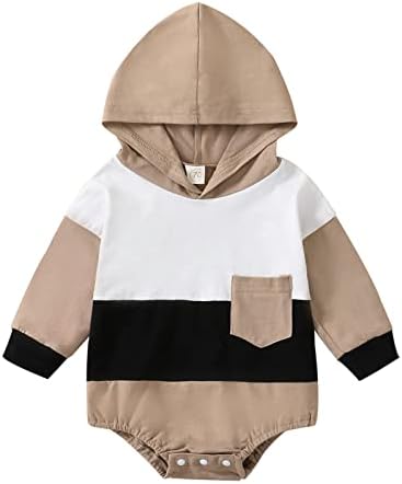 תינוקת גאוקית בגדי קיץ בנים בנות בנות שרוול ארוך טלאים צבע סוודר ברדס רומפר עם כיס יילוד