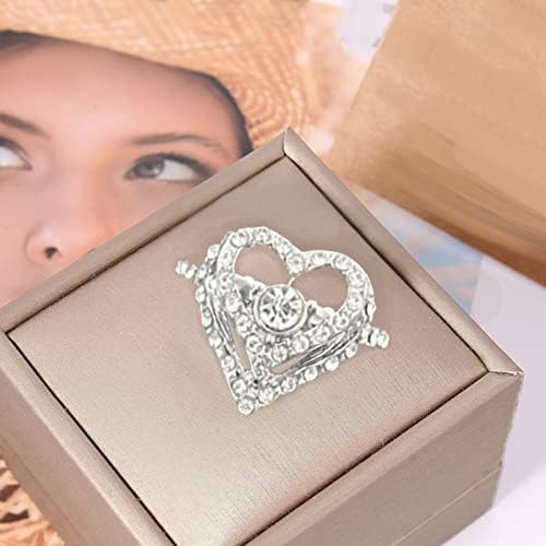 2023 מחט כסף חדש נוצצת ריינסטון לב עגילי חתיכים קטנים עגילי צורת לב קריסטל אופנה אופנת נשים תכשיטים אהבה טבעת יהלום טבעות