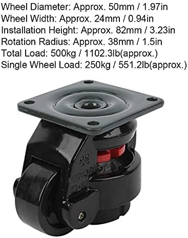 UXZDX 4 יחידות כוונון מפלס גלגול גלגל גלגל תעשייתי כבד גלגל גלגלים למכונת אוטומטיות ציוד כבד
