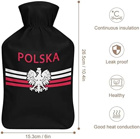 פולני דגל-פולסקה נשר חם מים תיק חמוד חם מים בקבוק יד חם מים-הזרקת תיק לנשים גברים