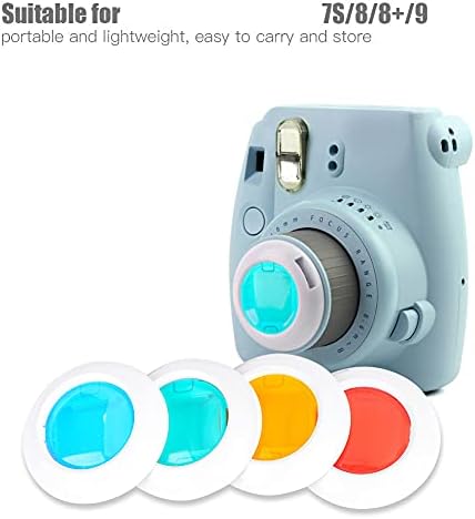 מסנני פלאש של פנס שנריה, עדשת מצלמה מיידית 4 צבעים, משקל קל קל לשימוש חיצוני צבעוני לעבודת מצלמה עם מיני 7 שניות/8/8+/9