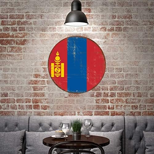 דגל מונגוליה רטרו שלט מתכת שלט פח וינטג