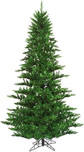 Vickerman 6.5 'טינסל ירוק אש מלאכותי עץ חג המולד, לא מואר - עץ חג המולד ירוק פו - עיצוב בית מקורה עונתי