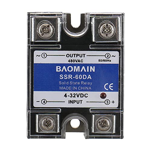 Baomain SSR-60DA 60A מודול ממסר מצב מוצק 4-32VDC / 24-480VAC