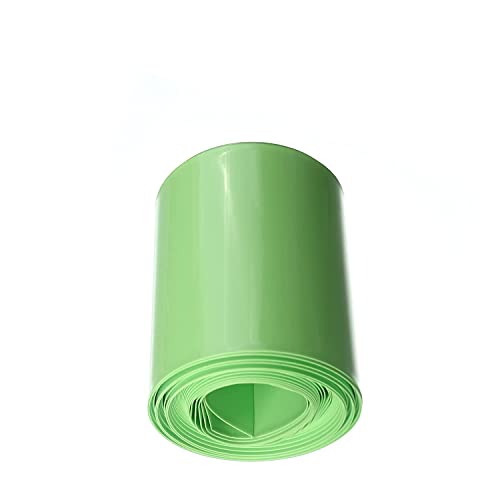 Bettomshin 1 pcs פירות ירוק PVC חום מכווץ צינורות אורך 16.4 רגל 2.56 אינץ 'שטוח לסוללת AA