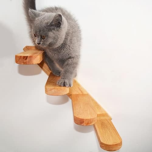 חתול צעצוע קיר רכוב חתול טיפוס סולם עץ מדרגות קפיצות פלטפורמת טיפוס מסגרת חתלתול קפיצות לוח חתול ריהוט חתול עץ