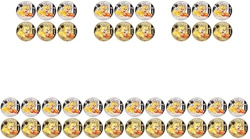 42 יחידות מטבעות מדליית סיני שנה נשים את וזהב אוסף מזל תג יום הולדת סגנון טוב גלגל המזלות מדמיע קרפט מטבע עדין אתגר