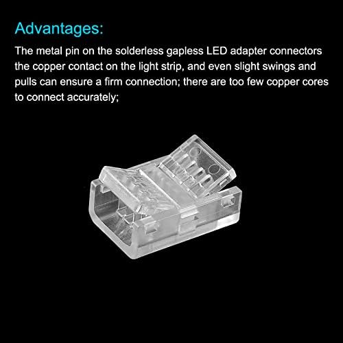 מחברי רצועת אור LED של Meccanixity RGB, מחברי מתאם LED מחברי רצועת אור LED לרצועת אור חפיסת תאורה לא נטולת פערות