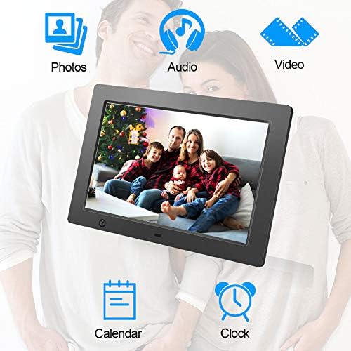 מסגרת תמונה דיגיטלית 8 אינץ ' - מסגרת תמונה אלקטרונית עם מצגת שקופיות תצוגת מסגרת תמונה עם חיישן תנועה / וידאו