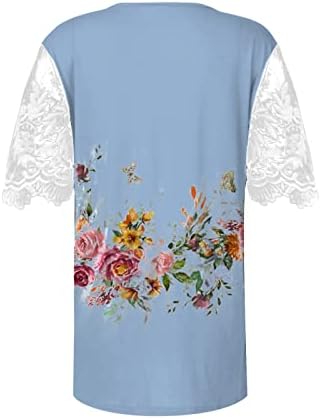 FQZWONG נשים צמרות קיץ חולצות טש חולצות מזדמנים 2023 צמרות טוניקה ללבוש עם חותלות נשים שיוצרות חולצות אופנה חולצות