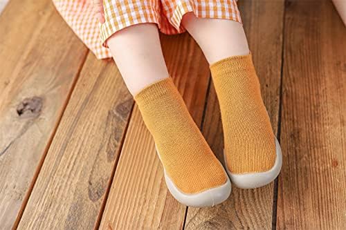 סליפר רצפת נושם בנים עבים נערות פעוטות תינוקות מוקסינים נעליים מטושטשות נגד החלקה למדרגות ראשונות