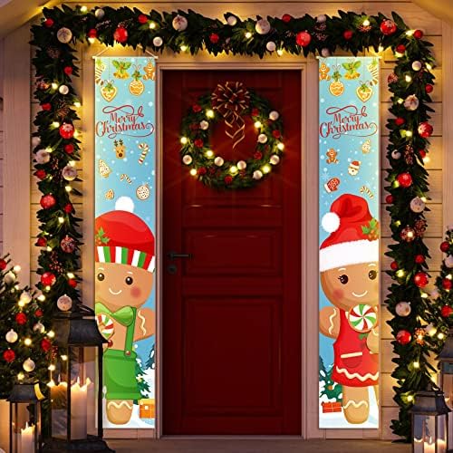 2 יח 'שלט מרפסת חג המולד שלט זנגוויל דלת דלת דלת באנר לחג המולד דלתות תליה דלתות חיצוניות חיצוניות חיצוניות במרפסת קדמית