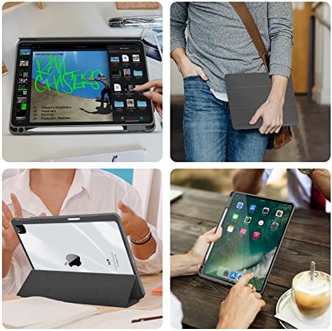 AOOB iPad Pro 11 מקרה הדור הרביעי 2022 / 3rd Gen 2021 / 2nd Gen 2020 עם מחזיק עיפרון, כיסוי אטום הלם עם מעטפת