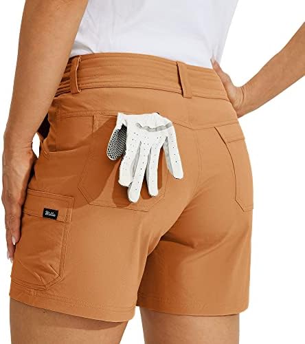מכנסי גולף של ווילייט לנשים מכנסיים קצרים על מטען מטייל מהיר מכנסי קיץ מזדמנים אתלטי יבש עם כיסים 5