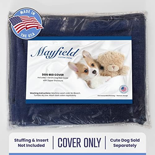 ג 'ג'ינס מייפילד, כיסוי מיטת כלבים גדול - שמיכת רוכסן למיטת חיות מחמד - הגנה נוספת למזרן מיטת כלבים או מיטת חיית