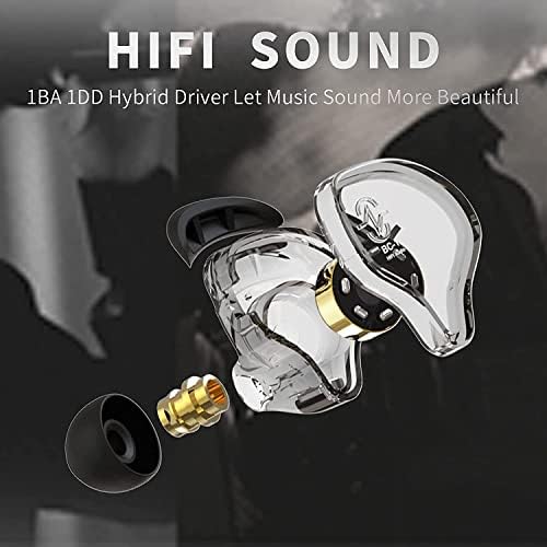 H Hifihear CCZ מנגינה באוזניות אוזניות אוזניות אוזניות אוזניות מחווטות עם 1DD 1BA Hybrid, מבודדות רעש של