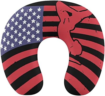 כרית צוואר דגל אמריקאי כרית רחיצה רכה כרית בצורת U