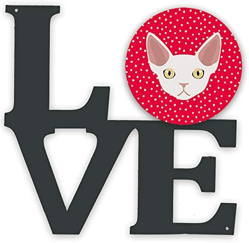 אוצרות קרוליין 5110 וולוו דבון רקס חתול אהבה מתכת קיר יצירות אמנות אהבה, אדום,
