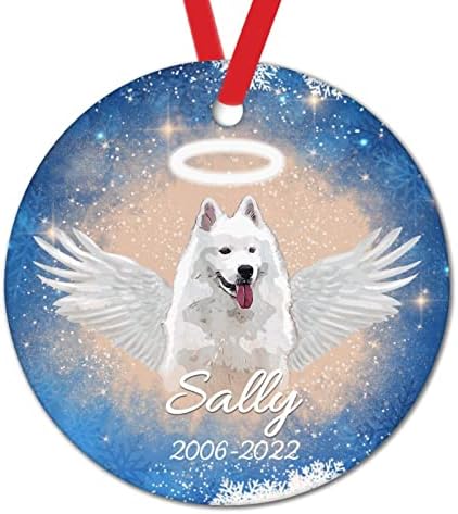 סמוי עם כנפיים כלב בשמיים קישוט לחג המולד 2022 זיכרון מותאם אישית כלב מלאך קישוטי חג המולד לילדים מצחיק שנה טובה מתנה