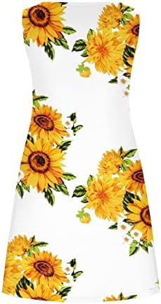 שמלת חוף קיץ לנשים 2023 חולצת טשטורה פרחונית כיסים מזדמנים שמלת טנק בוהו