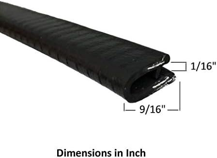 קצה קצה - מגן קצה פלסטיק גמיש, PVC למשטחים חדים ומחוספסים - מתאים לקצה 1/16 אינץ ', אורך רגל 9/16 , אצבע אחיזה יחידה