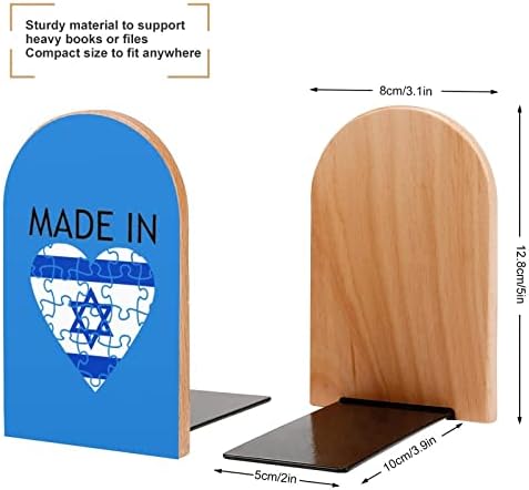 תוצרת ישראל תומכי ספרים עץ 1 זוג ספר מסתיים מודפס ספר עומד דקורטיבי