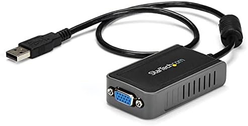 Startech.com USB למתאם VGA - 1440x900 - כרטיס וידאו וגרפיקה חיצוני - מתאם תצוגת צג כפול - תומך ב- Windows, אפור