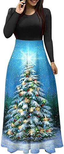 נשים חג המולד שמלות קלאסיות צוואר צווארון שרוול ארוך