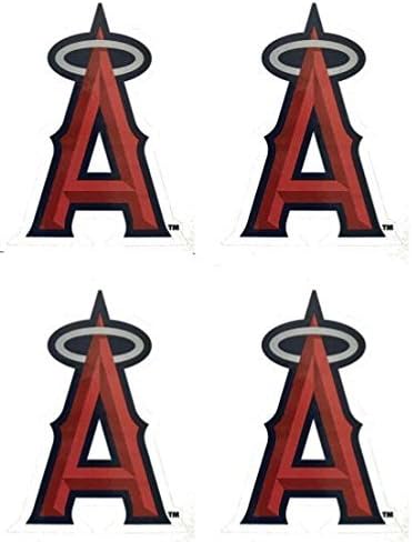 MLB 4 מדבקות לוגו לוגו של קבוצת לוס אנג'לס קבעו סמלי קסדת בייסבול בייסבול רשמי של ליגת המייג'ור הרשמית של אנהיים לה קליפורניה