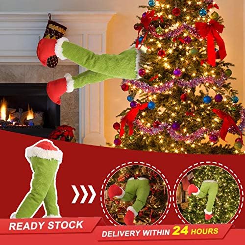 קישוטי עץ עץ גוף של חג המולד גנב גנב יוטה חג המולד רגליים קטיפה מסוגלות לחג המולד קישוט עץ חג המולד זר חג המולד