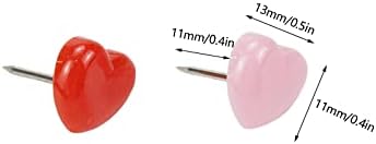 קומגרוט 100 יחידות לב דחיפת לב דחיפה חמודות אצבע חמודות דחיפות דקורטיביות ללוח עלון פקק תמונת תלייה אדומה וורודה