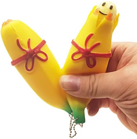 2 pcs מצחיקים צעצועי בננה חמודים וחמודים, קסם בננה, סופר רך הקלה על סטרס קילוף בננה טובה לילדים צעצוע למבוגרים בנות, מתנה לחג