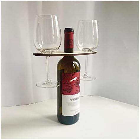 מתלה ארון Zaunco 3 PC בקבוק יין מעץ ומחזיק זכוכית מתלה עץ כוסות חילון חיצוניות מארגן מעמד מארגן מגש שולחן עיצוב