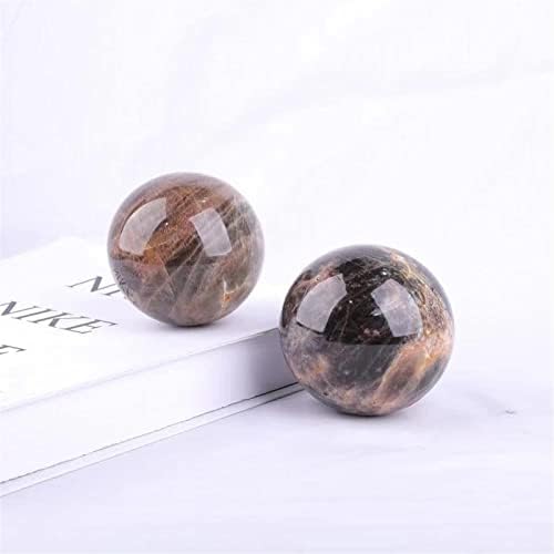 1PC 60 ממ -75 ממ מלאכות עממיות מתנות קריסטל כדור אבן טבעי מלוטש כדורי אבן ירח שחורה לפנג שואי ריפוי אבן מחלקת