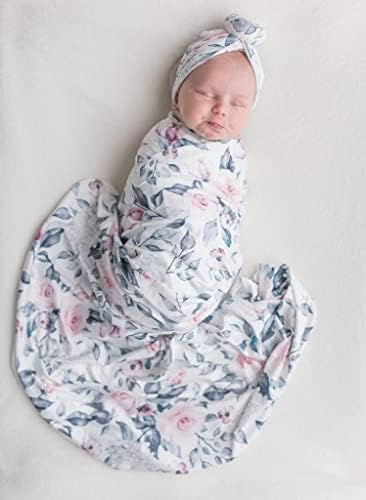 Bellasignoro תינוקת תינוקת עם סרט בגימור ותפאורת כפה יילוד מקבלת סט שמיכה שמיכה שמיכה