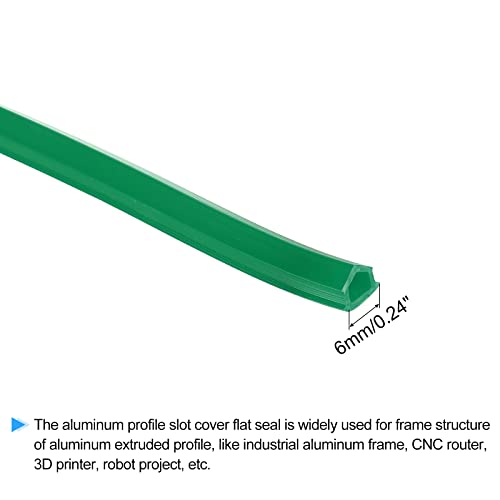 Meccanixity אלומיניום פרופיל חריץ כיסוי חותם שטוח ירוק 2 ממ 6 ממ 2020 סדרה לאביזרי מדפסת תלת מימדית חבילה של 1