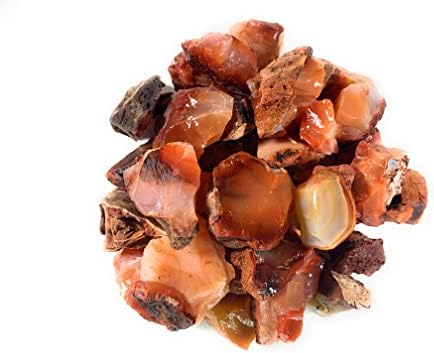אבני חן מהפנטות חומרים: 1 קילוגרם באבנים קרנליות מחוספסות בתפזורת ממדגסקר - גבישים טבעיים גולמיים לגיבוש,